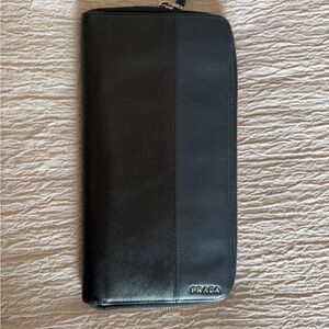 Prada Black and Navy Zip-Around Organizer Wallet